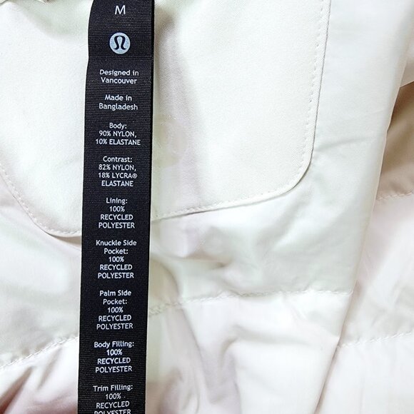 Lululemon Women's White Sleeveless Full-Zip Down For A Run Puffer Vest Size M - Picture 8 of 9